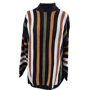 Vtg 80s 90s Clifton Place Knits Ltd Striped Sweater L/XL NWOT